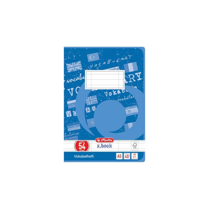 herlitz Vokabelheft x.book, DIN A5, 3-spaltig, 40 Blatt-0