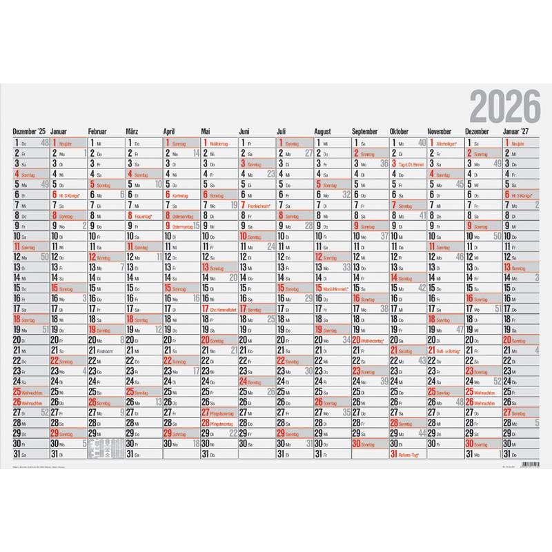 Wandkalender Office I 98x68,5cm 14 Monate 2027-0