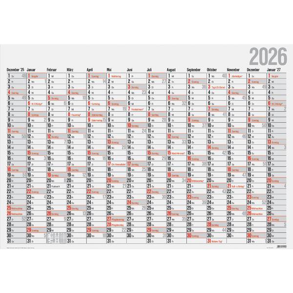 Wandkalender Office I 98x68,5cm 14 Monate 2027
