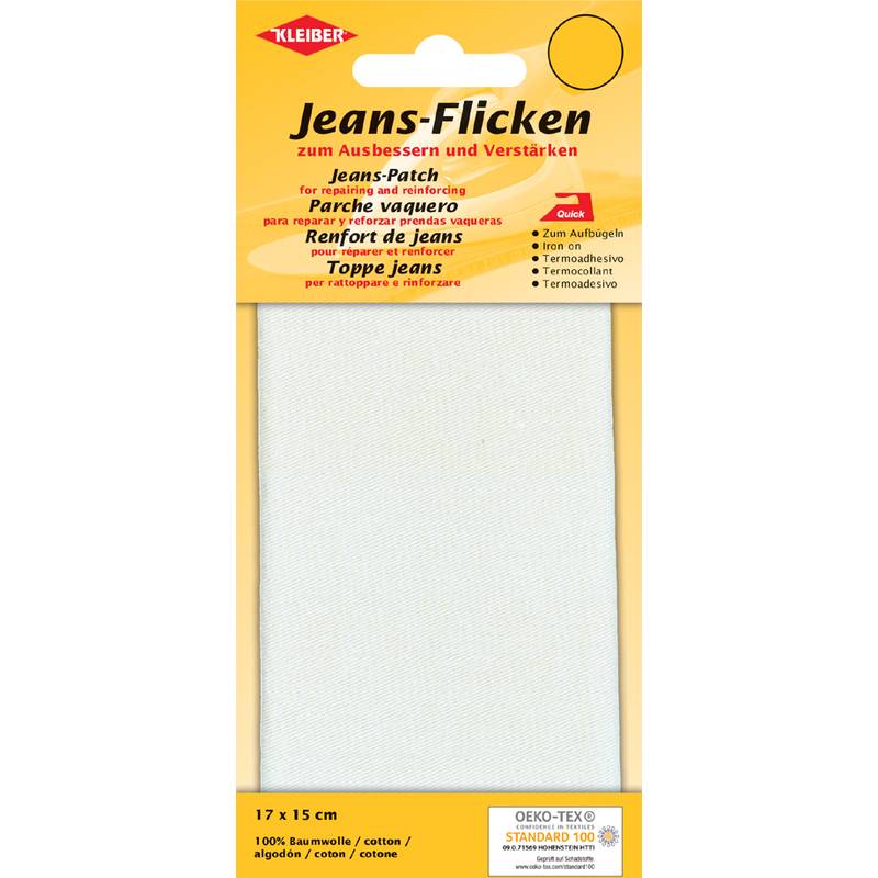 KLEIBER Jeans-Bügelflicken, 170 x 150 mm, weiß-0