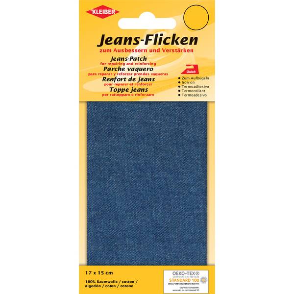 KLEIBER Jeans-Bügelflicken, 170 x 150 mm, mittelblau