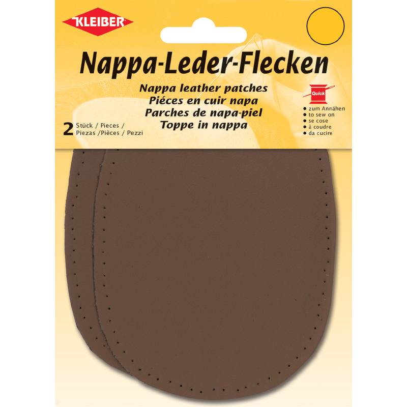 Kleiber Nappa-Leder-Flecken ca. 12,5x10 cm 05 braun 2 St