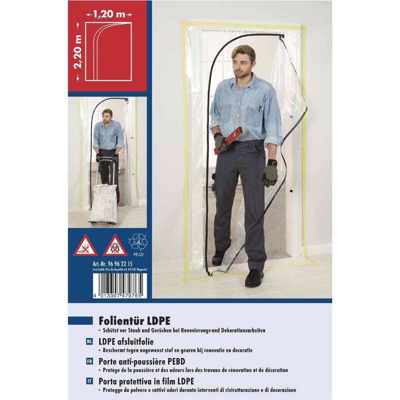 WESTEX Staubschutztür, LDPE-Folie, (B)1.200 x (H)2.200 mm-0