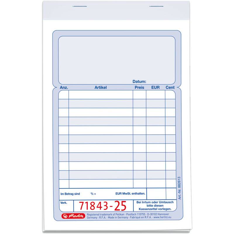 herlitz Formularbuch "Kassenblock", DIN A6, 2 x 50 Blatt-0