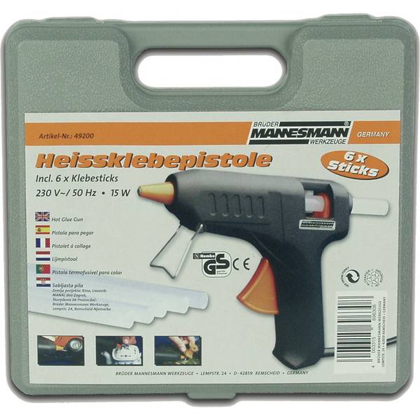 BRÜDER MANNESMANN Heißklebepistole, im Kunststoffkoffer
