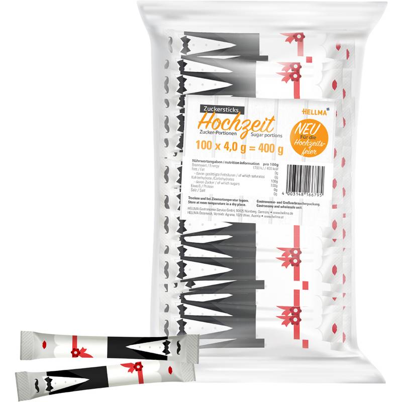 HELLMA Zucker-Stick "Hochzeit", im Polybeutel-0