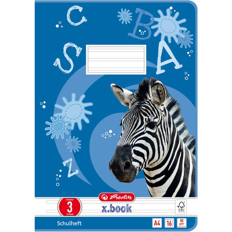 herlitz Schulheft x.book, DIN A4, Lineatur 3 / liniert-0