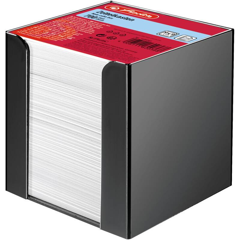 herlitz Zettelbox, Kunststoff, 90 x 90 mm, schwarz