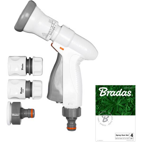 Bradas Gartenbrause-Set SUPER SPRAY, 4-teilig, grau/weiß
