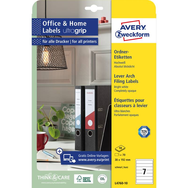 AVERY Zweckform Ordnerrücken-Etiketten, 38 x 192 mm, 10 Bl.-0