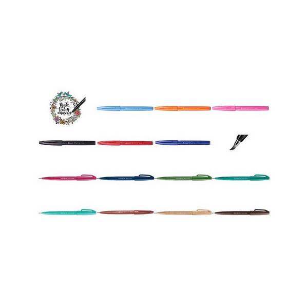 Pentel Brush Sign, Fein, 1 Farben, Hellblau, Pinselspitze, 0,5 mm, 2 mm
