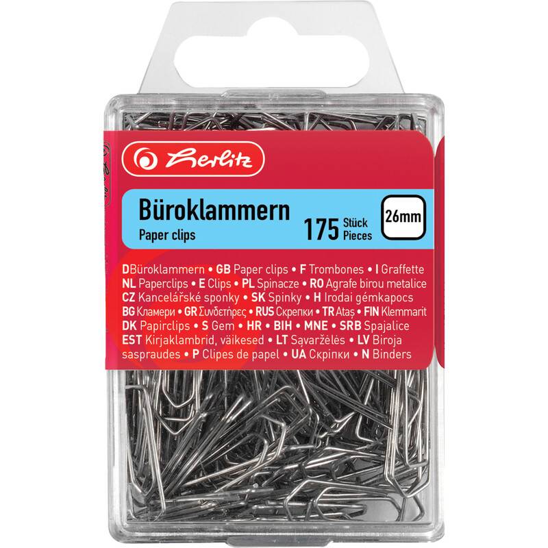 herlitz Büroklammern, aus Metall, verzinkt, 26 mm-0