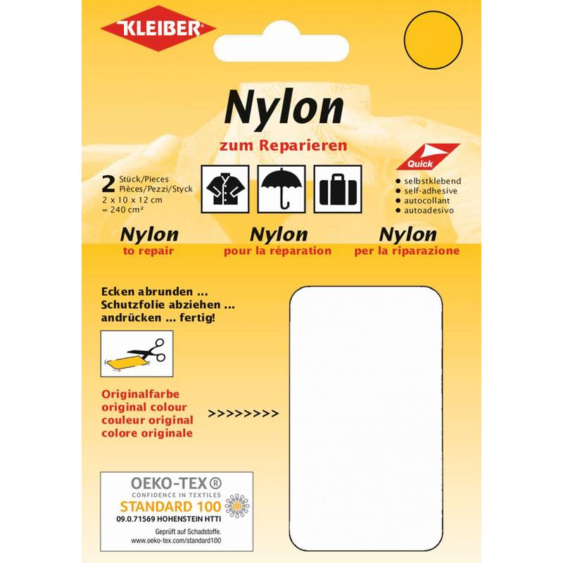 KLEIBER Nylon-Flicken, selbstklebend, weiß-0