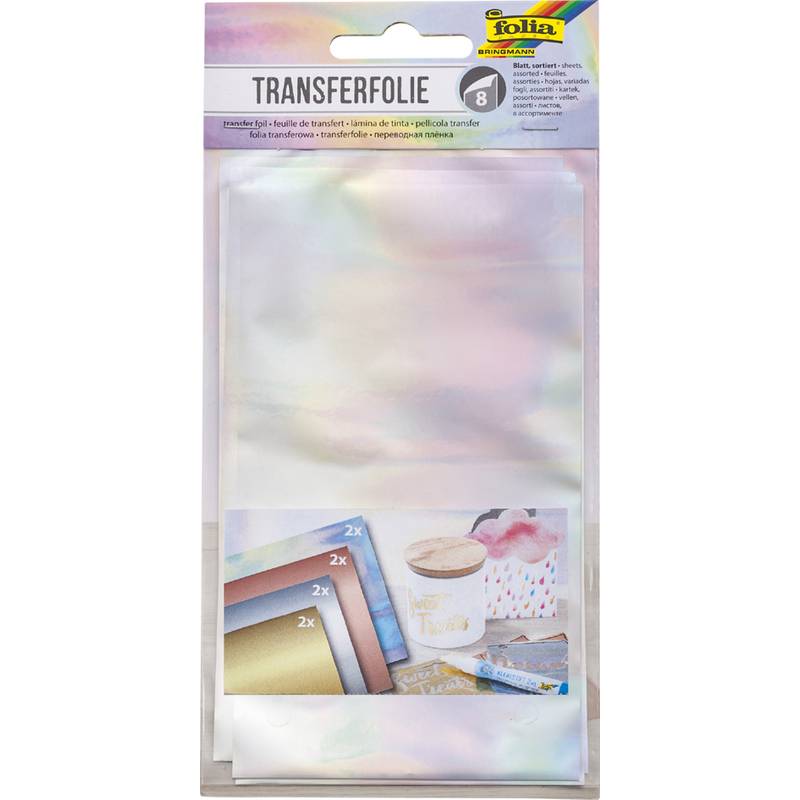 folia Transferfolie, 90 x 160 mm, 8 Blatt, farbig sortiert-0