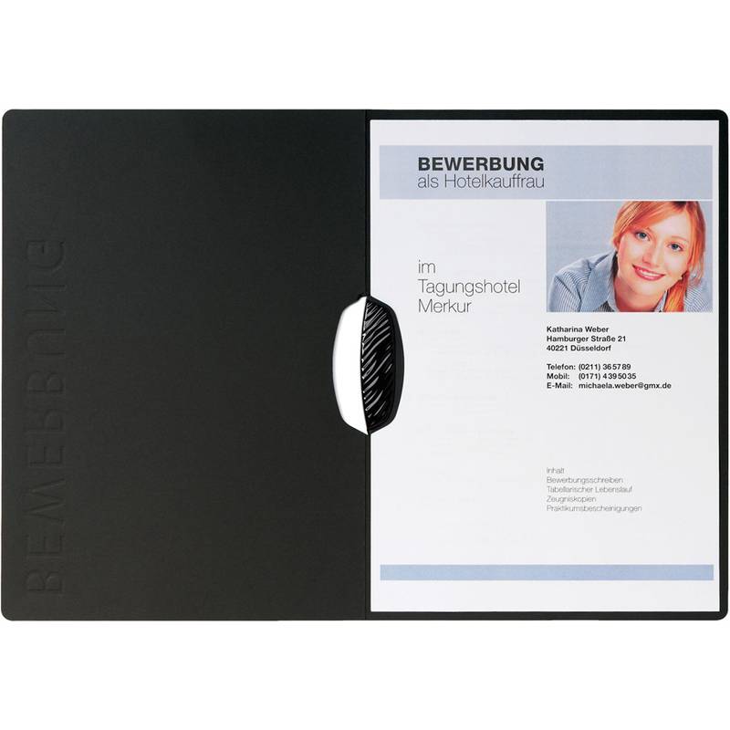Bewerbungsmappe Swing A4 mit Prägung schwarz-0