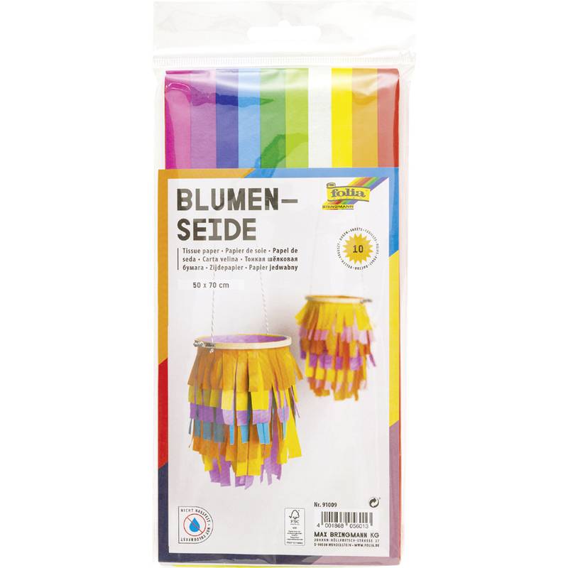 folia Seidenpapier, 500 x 700 mm, 20 g/qm, farbig sortiert-0