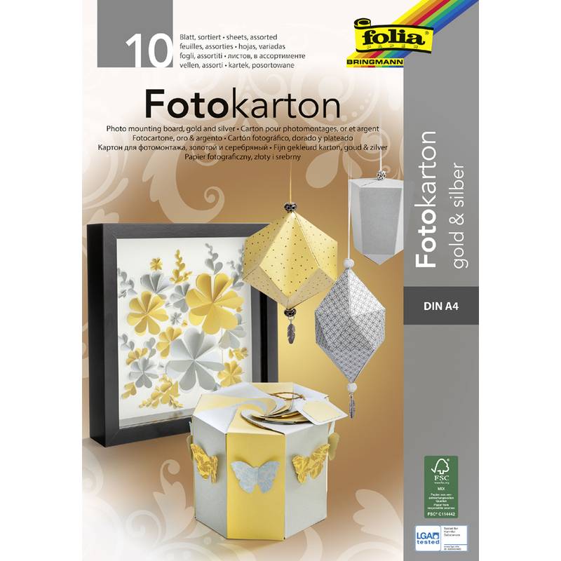 Folia 611 - Gold - Silber - 10 Blätter - DIN A4 - 10 Blatt - in Gold/Silber-0