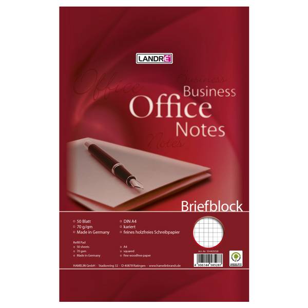 herlitz Briefblock "Business Office Notes", DIN A4, kariert
