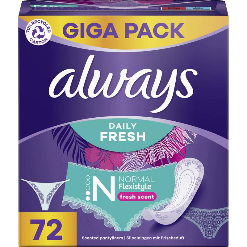 always Slipeinlagen Daily Fresh Flexistyle Normal für Slip, 72 St.-0