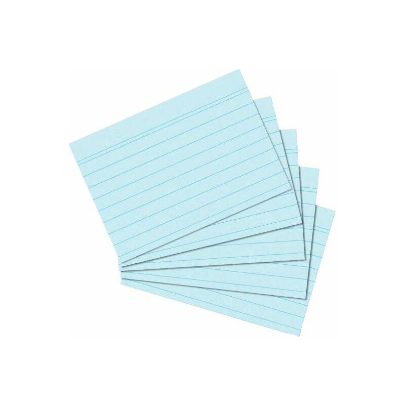 herlitz Karteikarten, DIN A6, liniert, blau-0