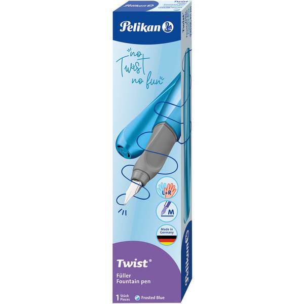 Pelikan Twist Füllhalter Frosted Blue, blau-metallic