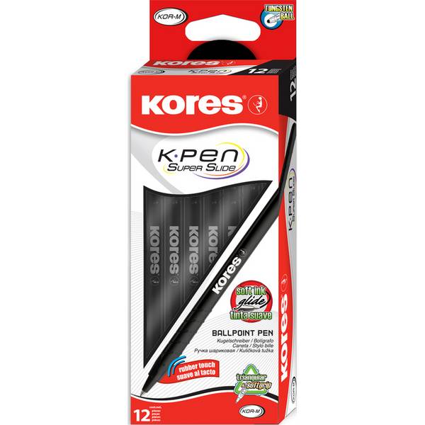 Kores Einweg-Kugelschreiber K-Pen Super Slide K0, blau