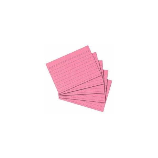 herlitz Karteikarten, DIN A8, liniert, rosa