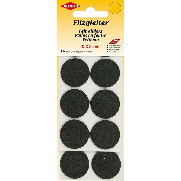 KLEIBER Filzgleiter, Durchmesser: 28 mm, schwarz
