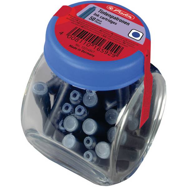 herlitz Standard-Tintenpatronen im Glas, königsblau