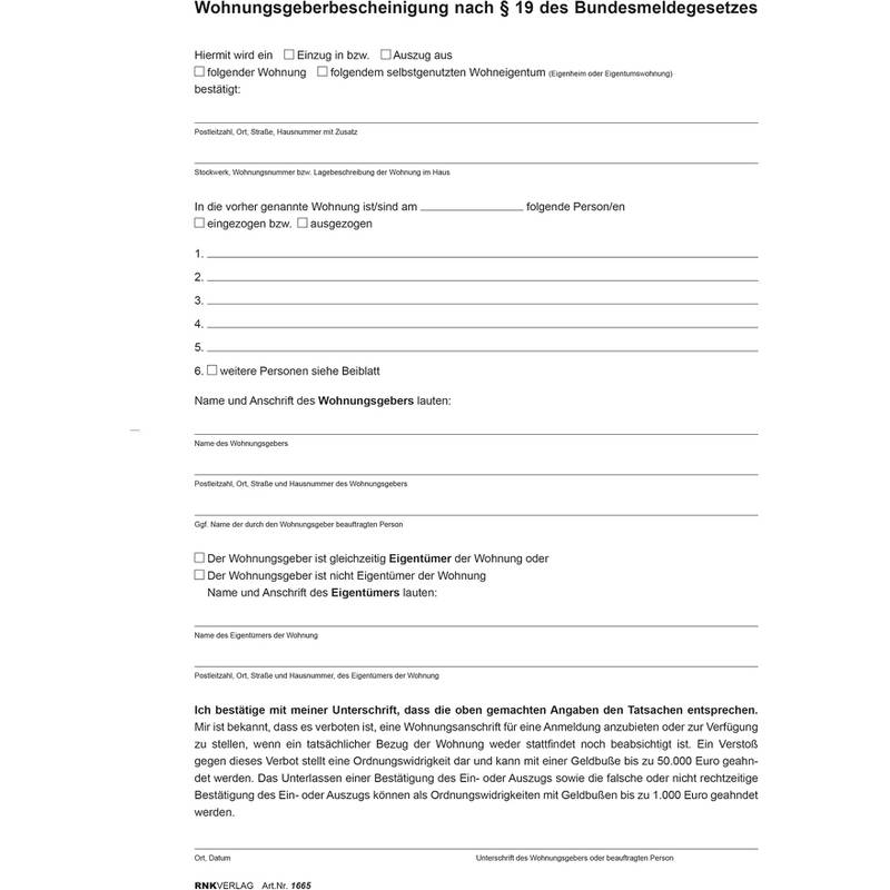 RNK - 599/10 Mietverträge für Wohnungen - Bürokleinmaterial - A4-0