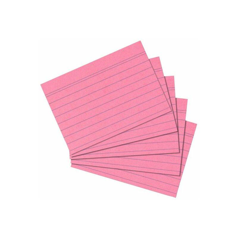 herlitz Karteikarten, DIN A6, liniert, rosa-0