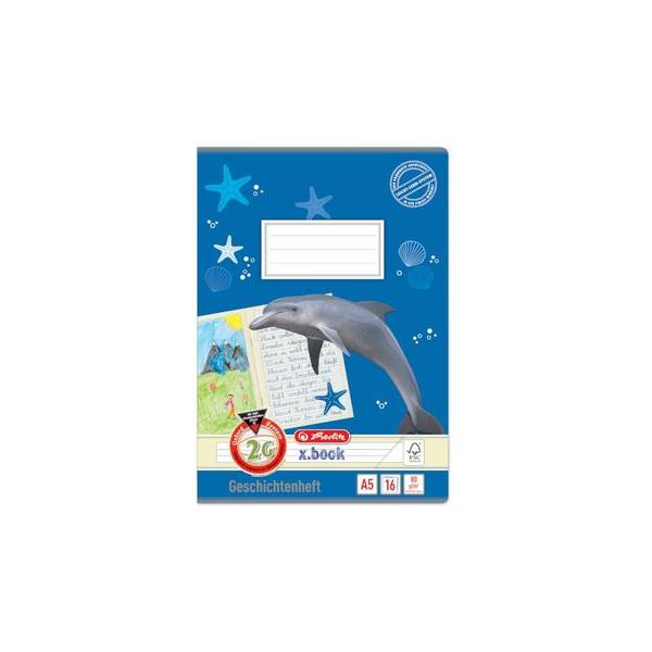 herlitz Geschichtenheft x.book, DIN A5, Lineatur 2G