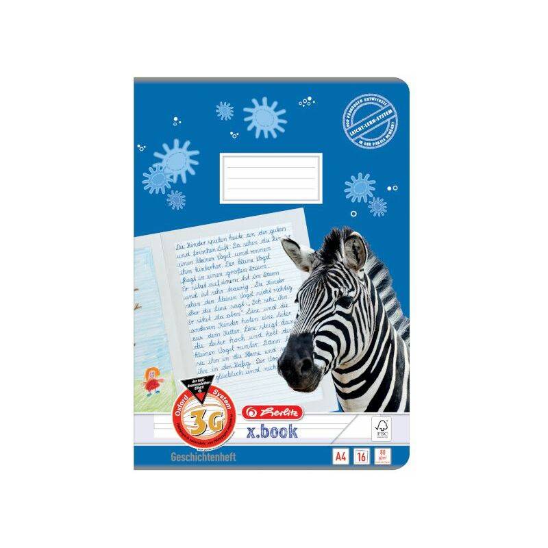 herlitz Geschichtenheft x.book, DIN A4, Lineatur 3G-0