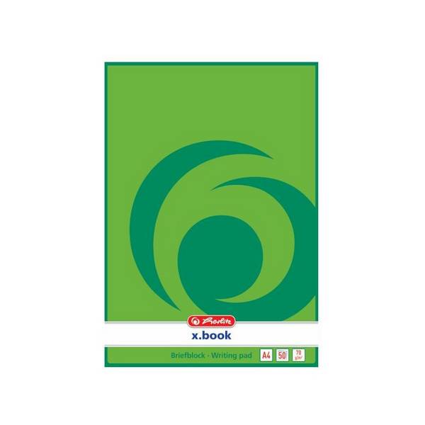 herlitz Briefblock x.book, A4, ungelocht, 50 Blatt, blanko