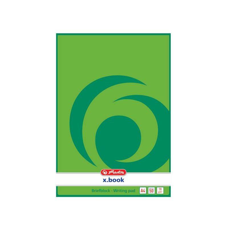 herlitz Briefblock x.book, A4, ungelocht, 50 Blatt, blanko-0