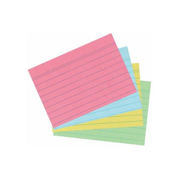 herlitz Karteikarten, DIN A7, liniert, farbig sortiert