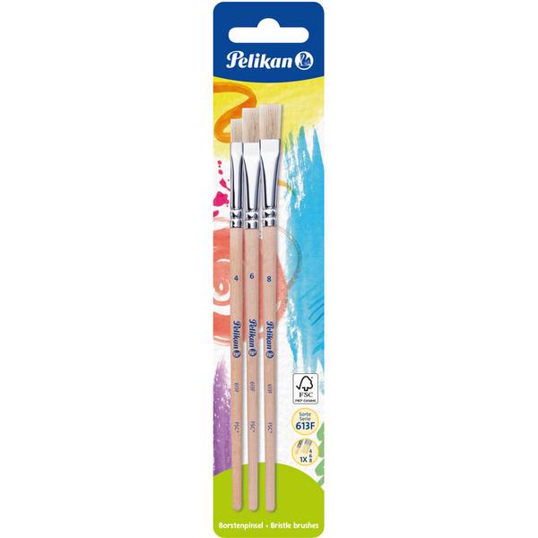 PELIKAN - 613F Pinsel-Set Groesse 4 6 8 3-teilig
