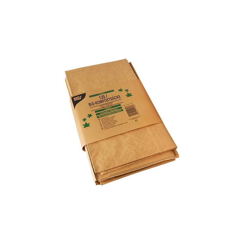 PAPSTAR Kompostsäcke, braun, 120 Liter, 3er-0