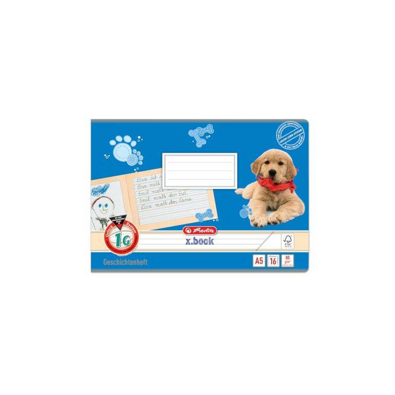 herlitz Geschichtenheft x.book, DIN A5 quer, Lineatur 1G-0
