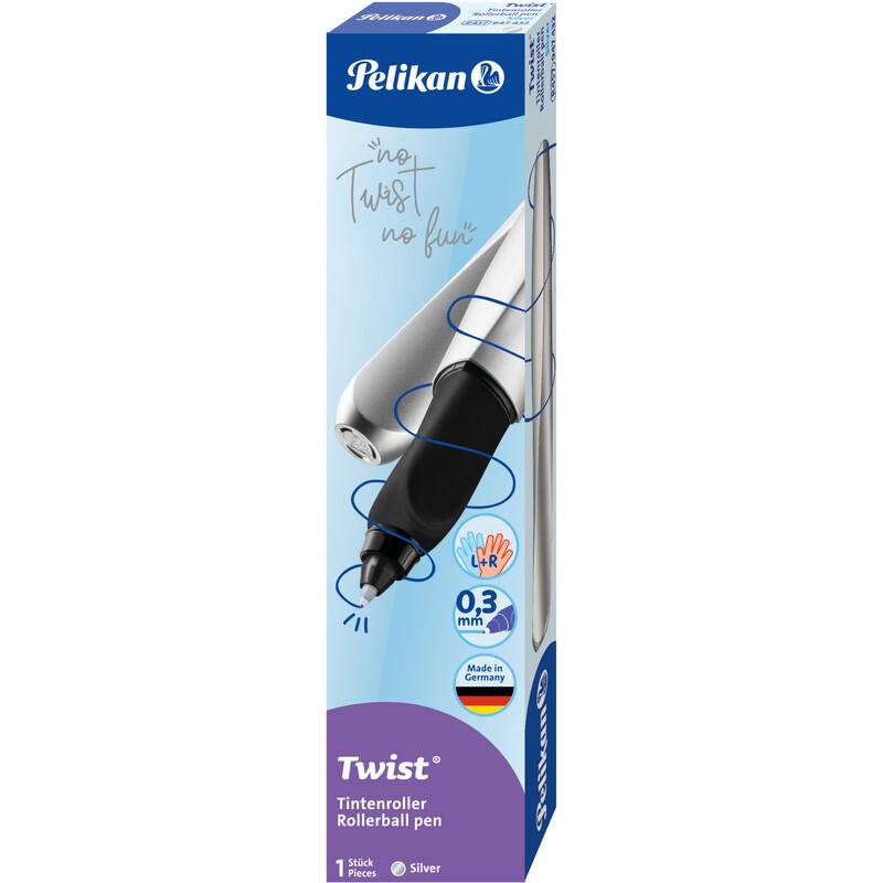 Pelikan Twist Tintenroller, silber/schwarz-0