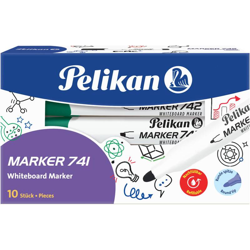 Pelikan Whiteboard-Marker 741, Rundspitze, grün-0