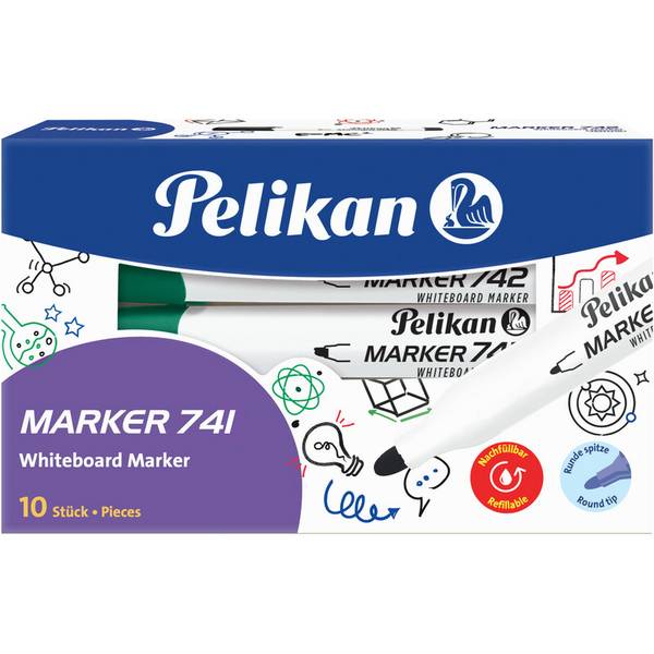 Pelikan Whiteboard-Marker 741, Rundspitze, grün