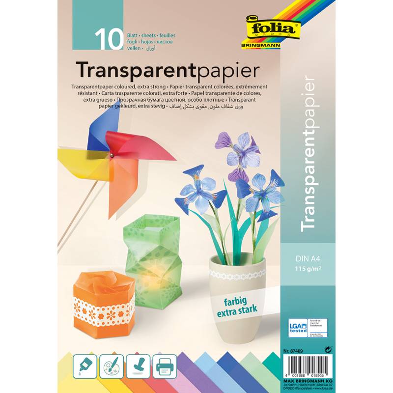 Transparentpapier - sortiert A4 115 g/qm 10 Blatt.-0