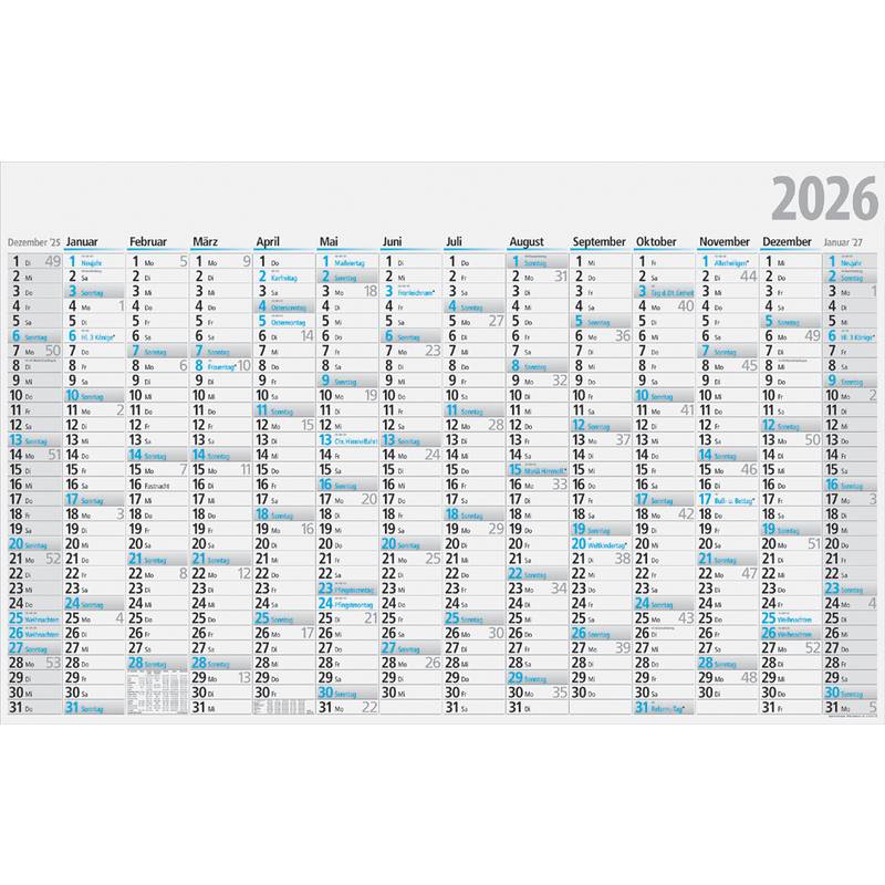 rido idé Plakatkalender, 1.210 x 770 mm, gefalzt, 2027