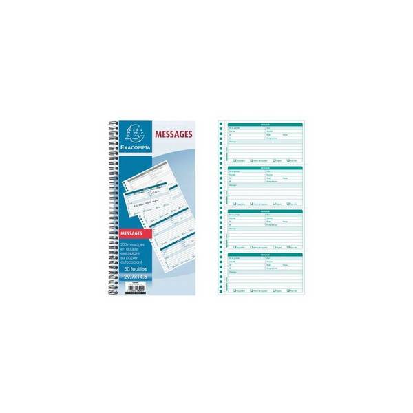 EXACOMPTA Carnet de messages téléphone, spiralé