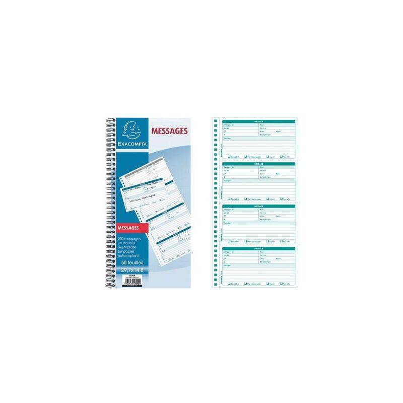 EXACOMPTA Carnet de messages téléphone, spiralé-0