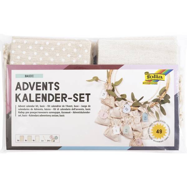 Adventskalender-Set Basic Stoffbeutel 49-teilig