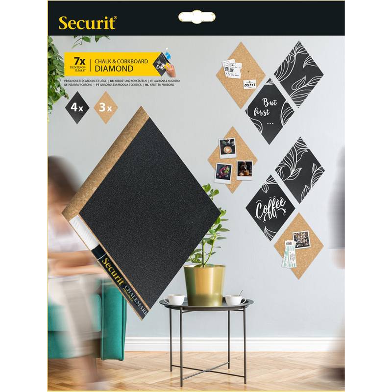 Securit Kreide- & Korktafel SILHOUETTE "Diamond"-0