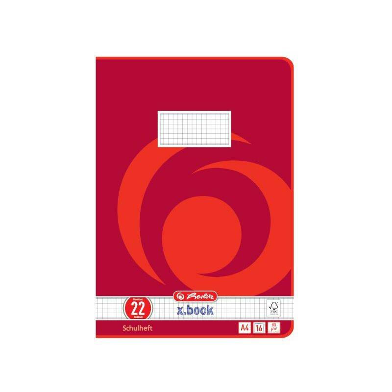 herlitz Schulheft x.book, DIN A4, Lineatur 22 / kariert-0