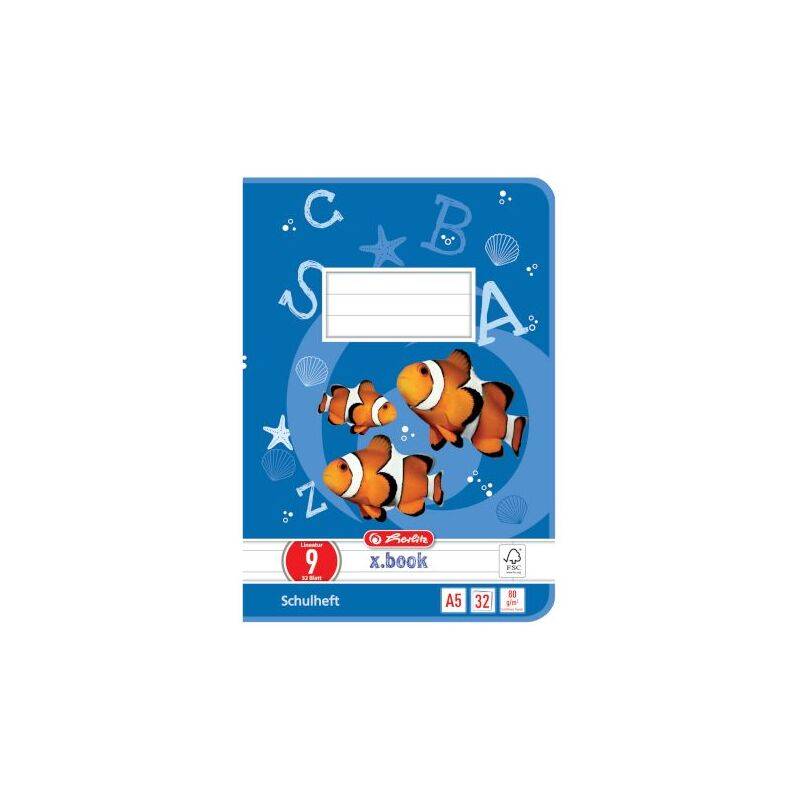 herlitz Schulheft x.book Lineatur 9 liniert DIN A5 300004203-0